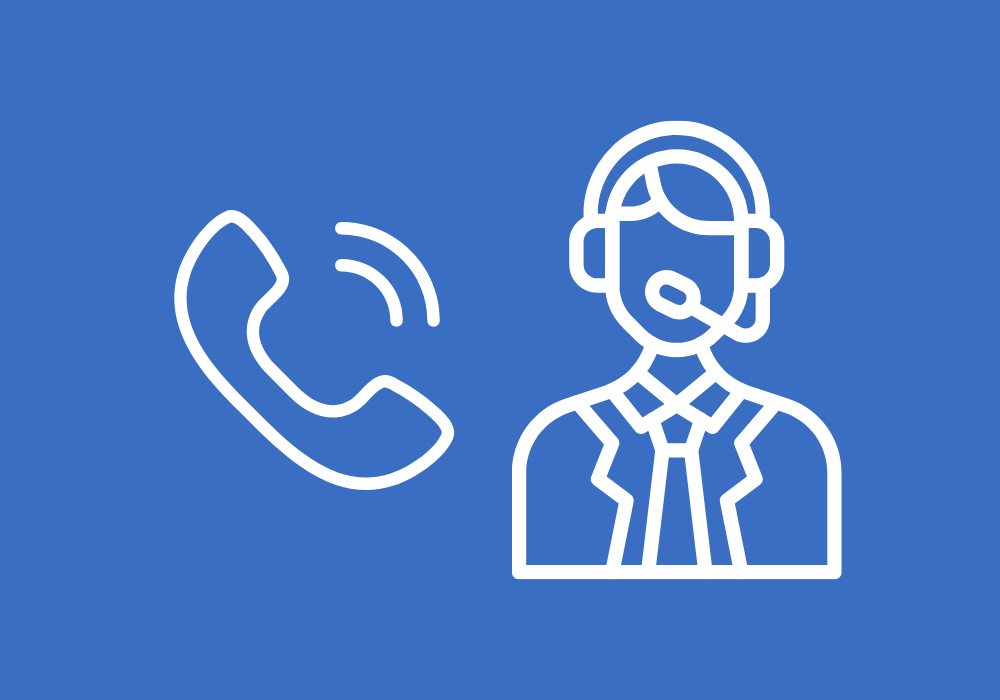 Icon von einem Telefon und einer Person mit Kopfhörer